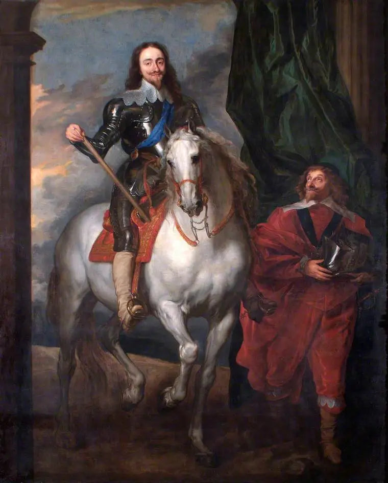 Charles Ier (1600-1649), à cheval avec Monsieur de Saint-Antoine - Antoine van Dyck image 1 copie peinte à la main à l’huile