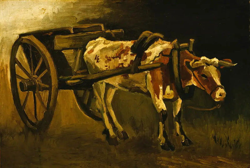 عربة مع ثور أحمر وأبيض - فينسنت فان جوخ