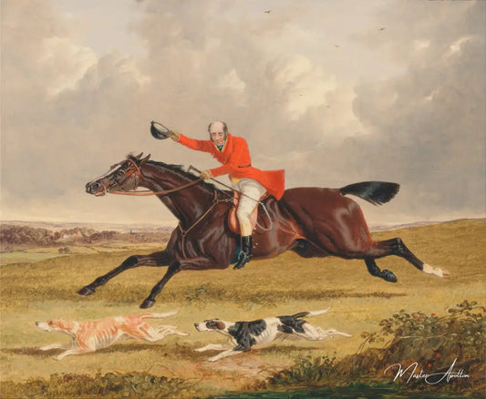 Chasse au renard : Encourager les chiens de chasse - John Frederick Herring Snr - Reproductions de tableaux et peintures haut de gamme