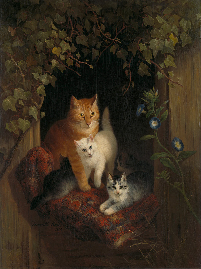 Chat avec garçon - Henriëtte Ronner-Knip
