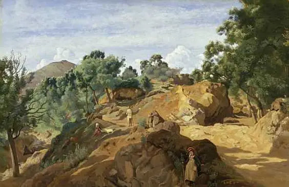 Châtaigneraie rocheuse (Morvan ou Auvergne) - Jean-Baptiste Camille Corot - Alpha Reproduction