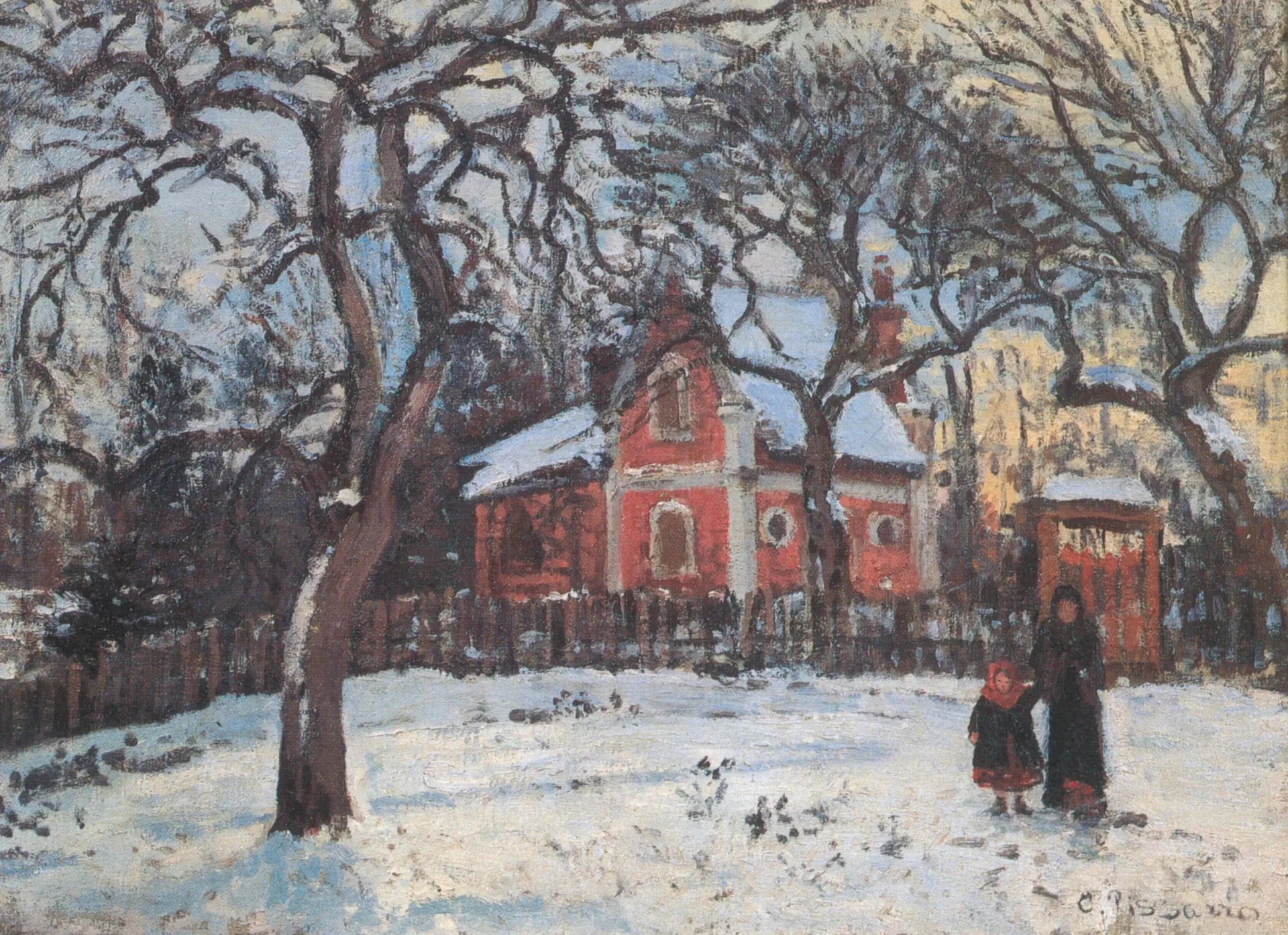 Châtaigniers à Louveciennes - Camille Pissarro image 1 reproduction de peinture à l’huile