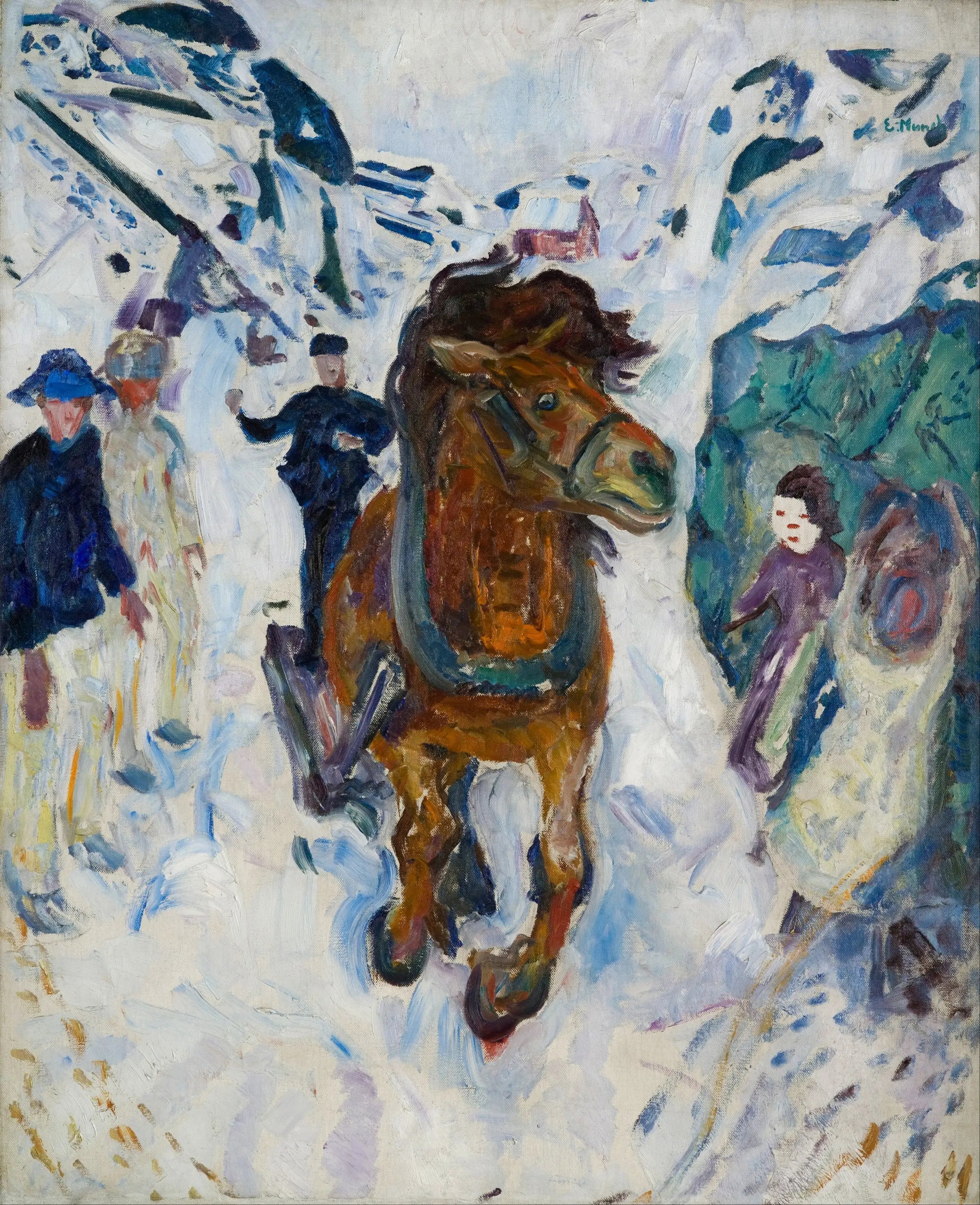 Reproduction du tableau « Cheval au galop - Edvard Munch » par Alpha Reproduction en peinture à l’huile
