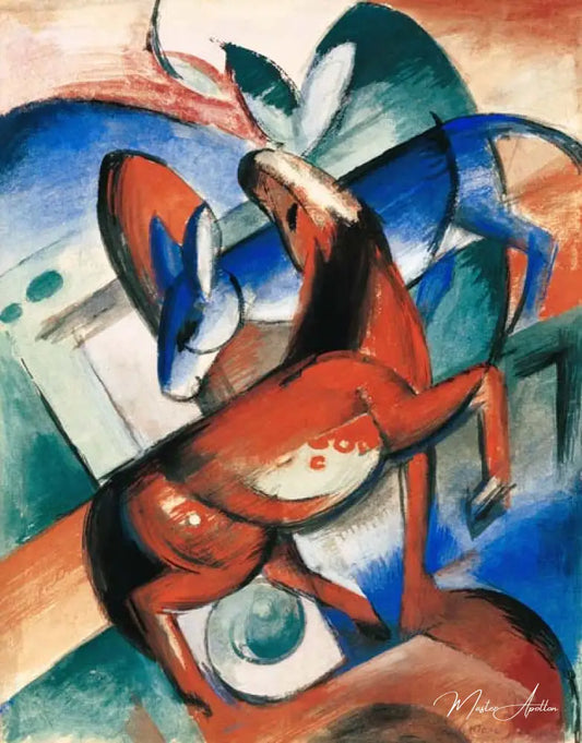 Cheval et âne - Franz Marc - Reproductions de tableaux et peintures haut de gamme