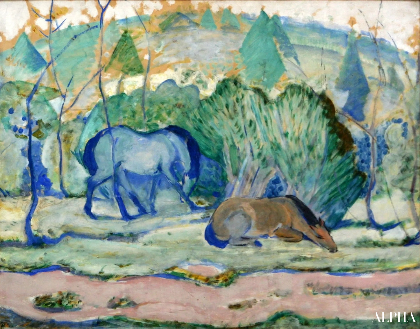 Chevaux au pâturage - Franz Marc - Reproductions de tableaux et peintures haut de gamme