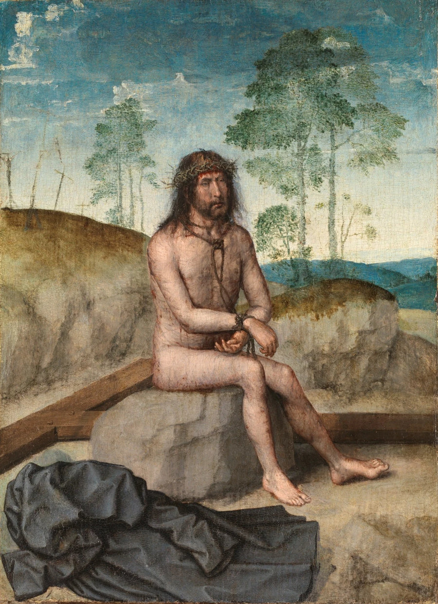 Christ assis sur un rocher froid - Juan de Flandes