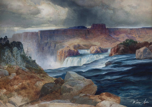 Chutes de Shoshone, Snake River, Idaho - Thomas Moran - Reproductions de tableaux et peintures haut de gamme