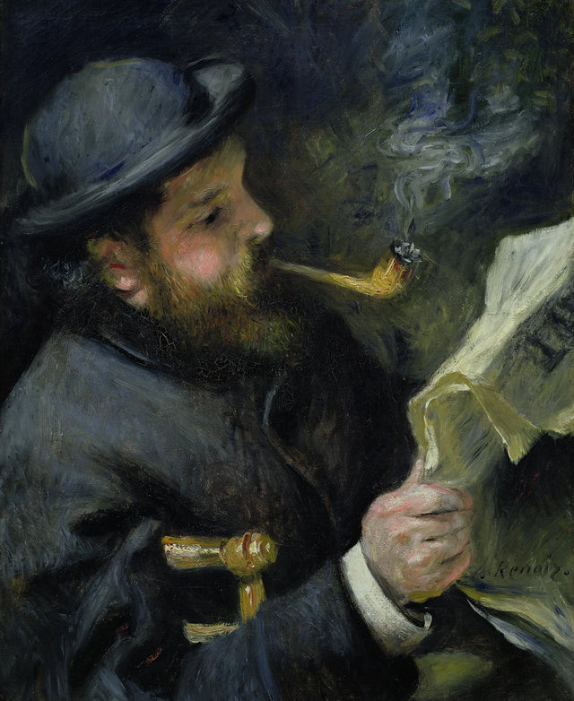 Claude Monet القراءة، حوالي 1873 - Pierre-Auguste Renoir
