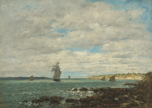 🌊 سواحل بريتاني – يوجين بودان (1874)