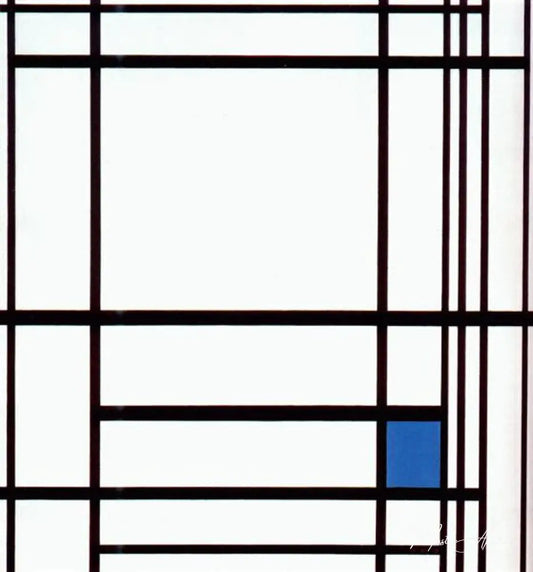 Composition avec du bleu - Mondrian - Reproductions de tableaux et peintures haut de gamme