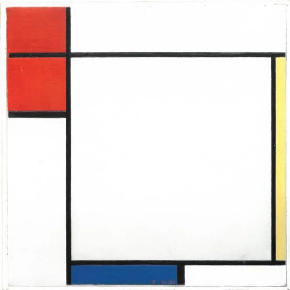 Reproduction du tableau « Composition avec du rouge, du jaune et du bleu - Piet Mondrian » par Alpha Reproduction en peinture à l’huile