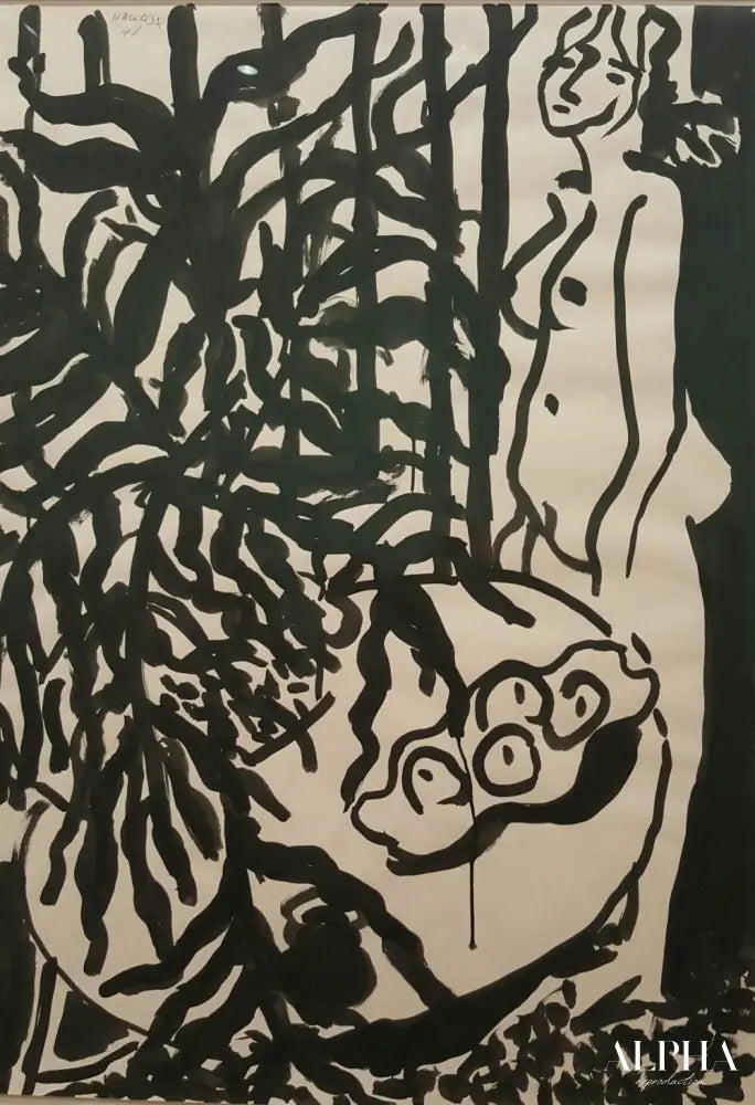 Composition avec un nu debout et une fougère noire - Matisse - Reproductions de tableaux et peintures haut de gamme