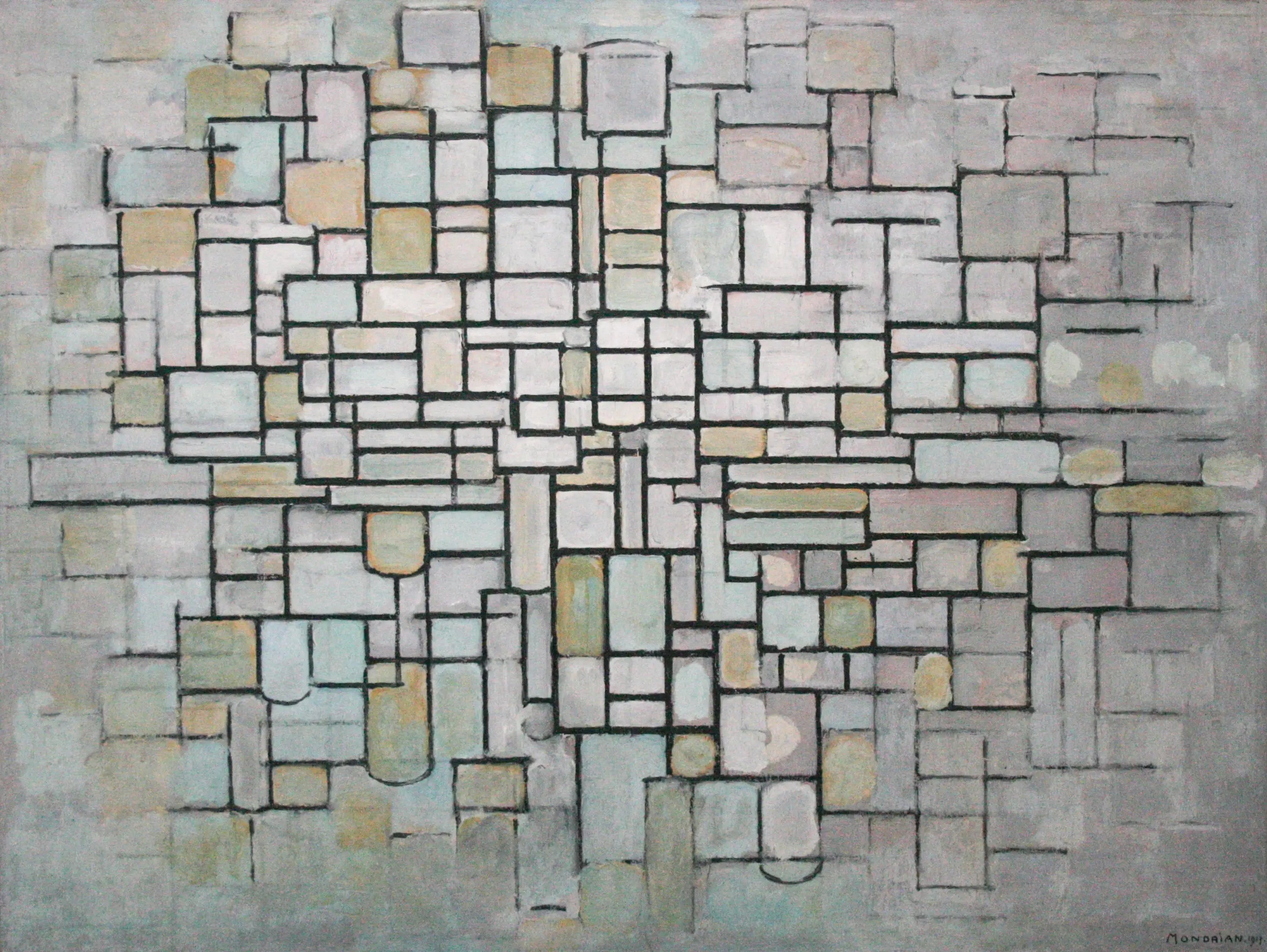 Reproduction du tableau « Composition n° 11 - Piet Mondrian » par Alpha Reproduction en peinture à l’huile