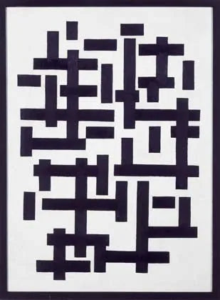 Composition XII en noir et blanc - Theo van Doesburg image 1 copie peinte à la main à l’huile