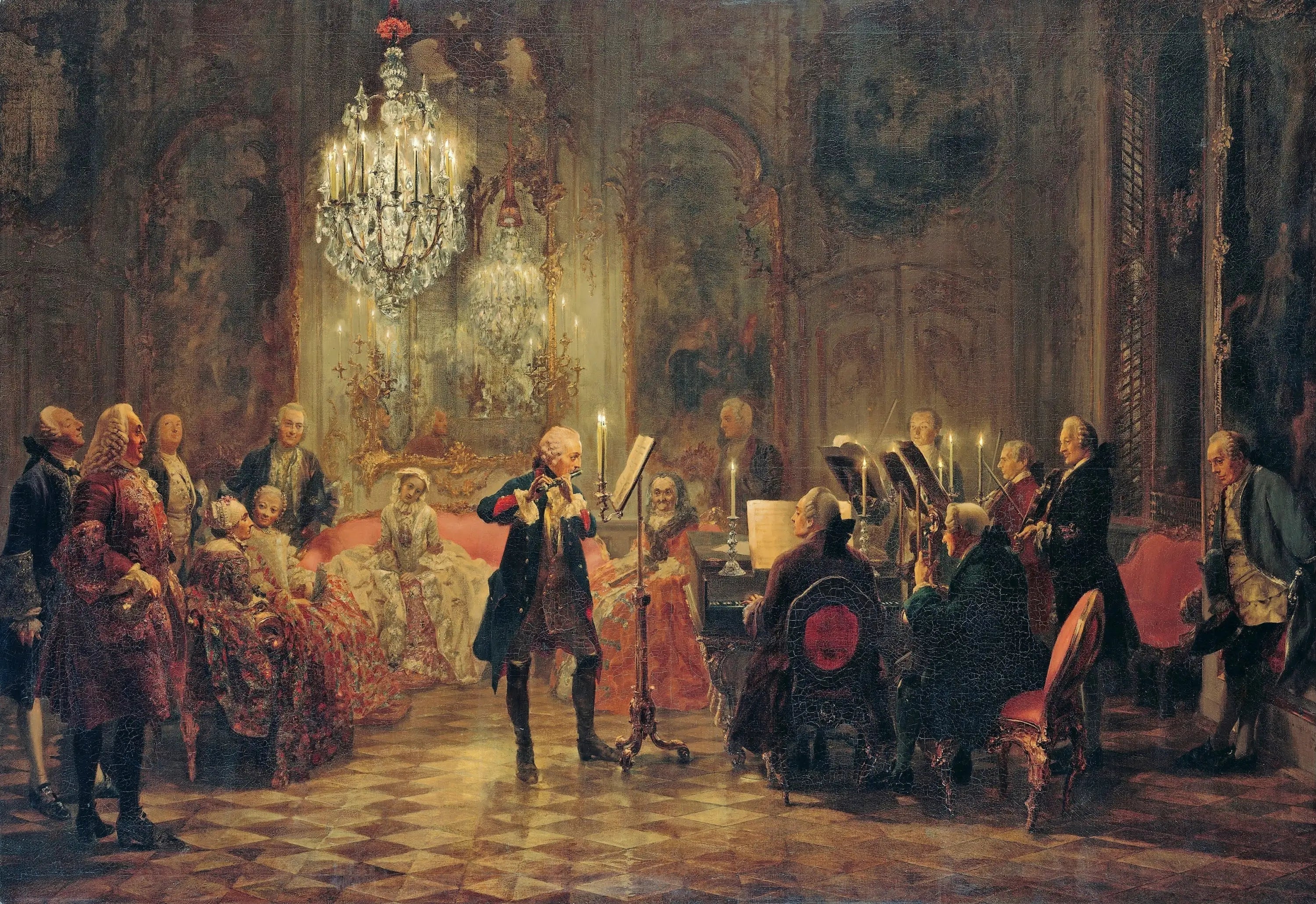 Concert de flûte de Frédéric le Grand à Sanssouci - Adolph von Menzel - Alpha Reproduction