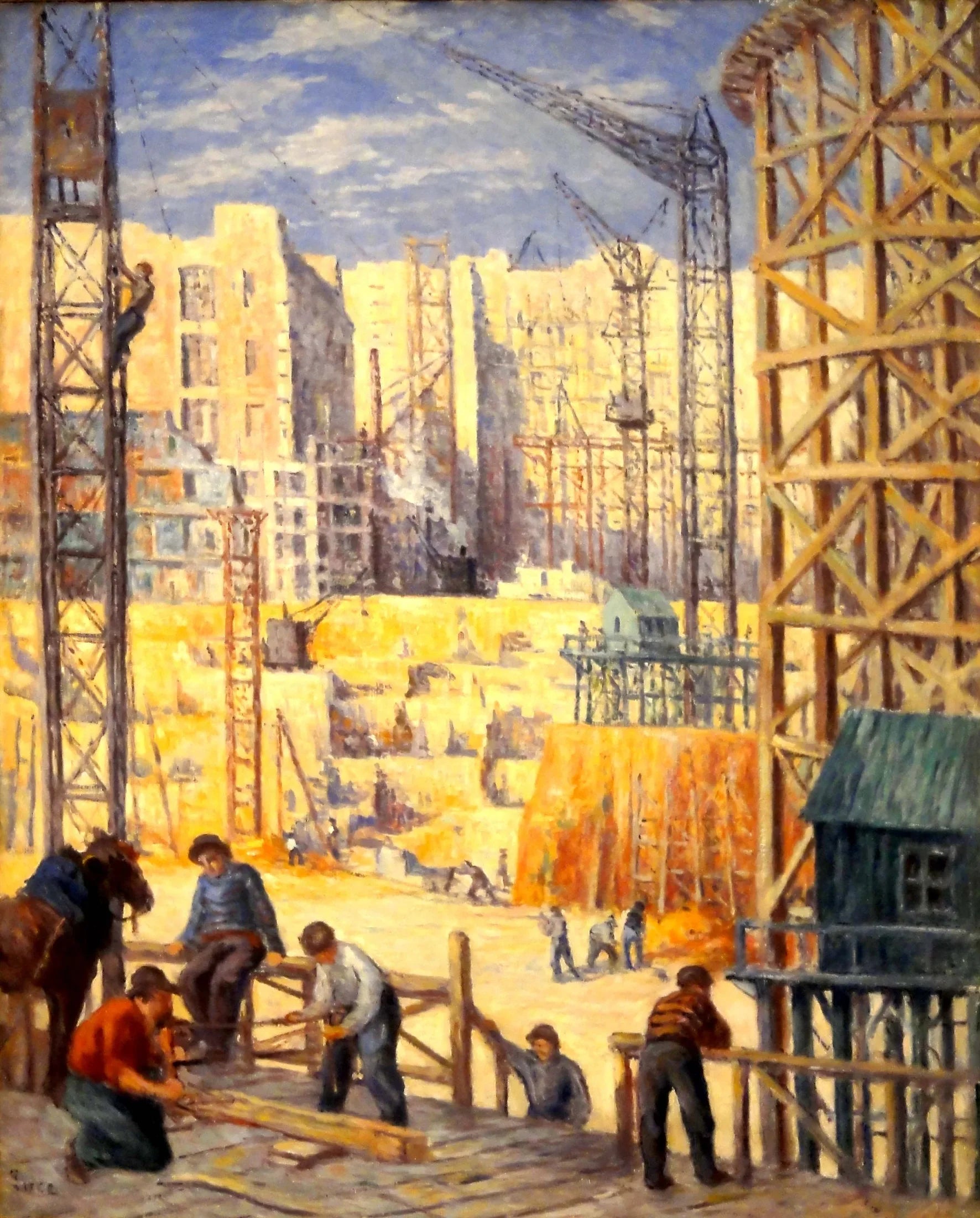 Construction quai de Passy - Maximilien Luce image 1 reproduction de peinture à l’huile