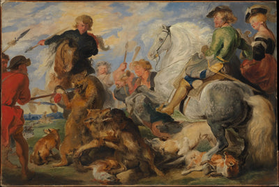 Copie d’après « La chasse au loup et au renard » de Rubens - Edwin Henry Landseer - Alpha Reproduction
