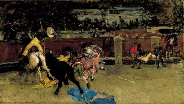 Corrida de toros, le matador blessé - Mariano Fortuny Marsal image 1 reproduction artisanale de tableau