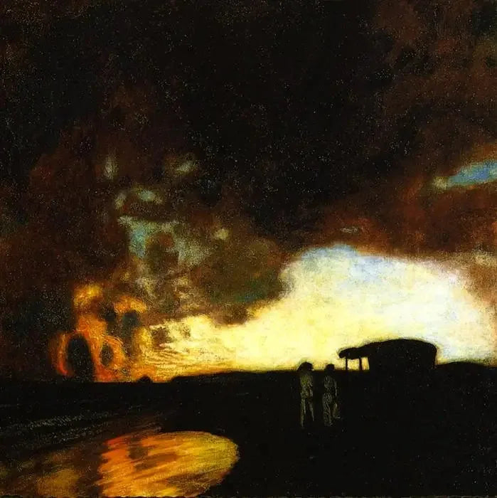 غروب الشمس في البحر - Franz Von Stuck