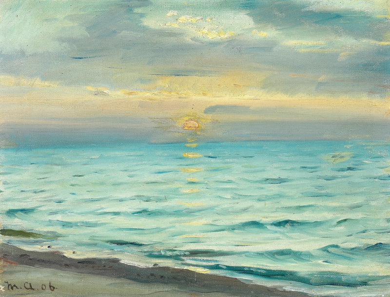Coucher de soleil sur la plage de Skagen. - Michael Peter Ancher