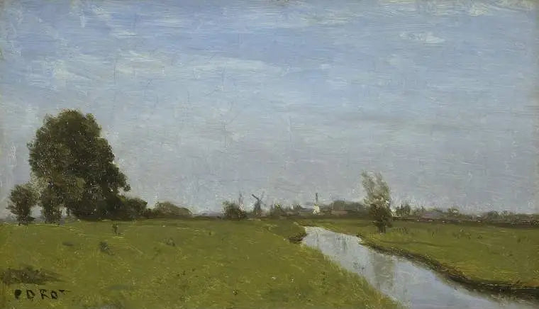 Cours d’eau en Hollande. Plaine - Jean-Baptiste Camille Corot - Alpha Reproduction