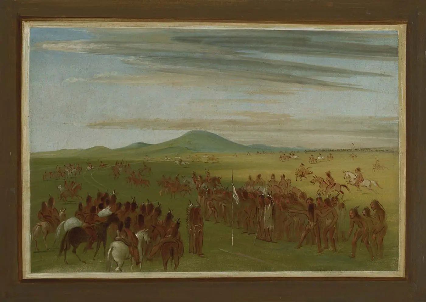 Courses hippiques sur un parcours derrière le village de Mandan - George Catlin - Alpha Reproduction