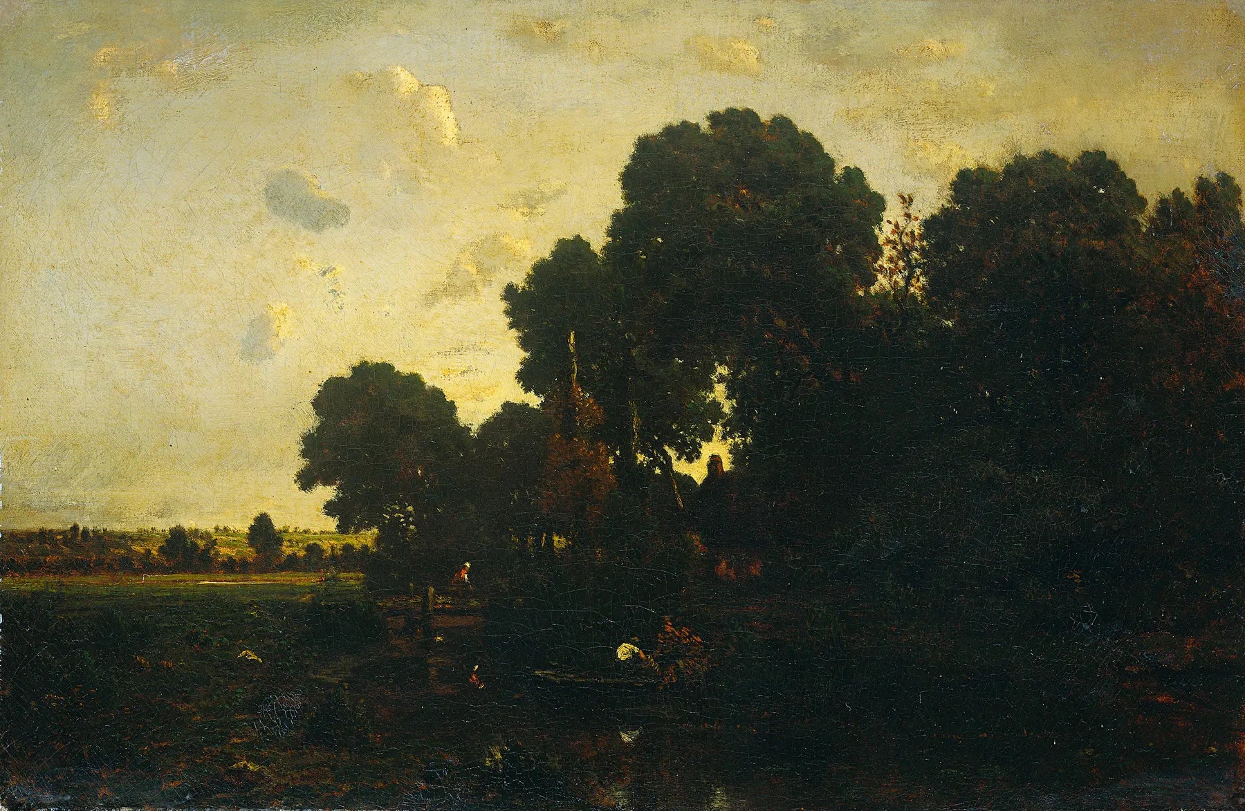 Crépuscule - Théodore Rousseau image 1 reproduction artisanale de tableau