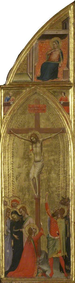 Crucifixion avec deux évangélistes et la Vierge de l’Annonciation (triptyque volet droit) (recto) - Bernardo Daddi