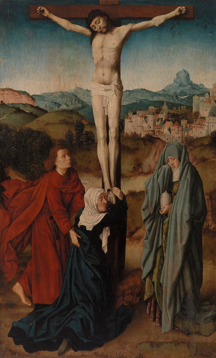 Crucifixion avec la Vierge, saint Jean et Marie-Madeleine - Gérard David image 1 tableau peint à l’huile sur toile