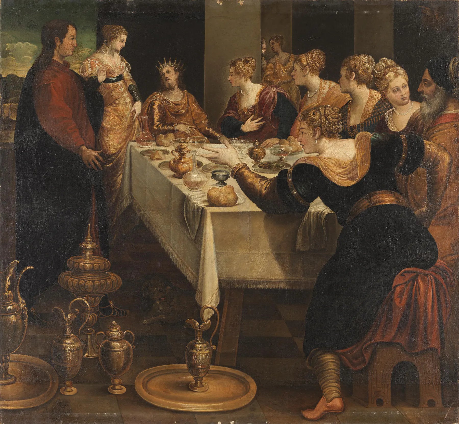 Daniel annonce à Belsazar la fin de son empire - Jacopo Tintoretto image 1 copie de tableau peinte à la main