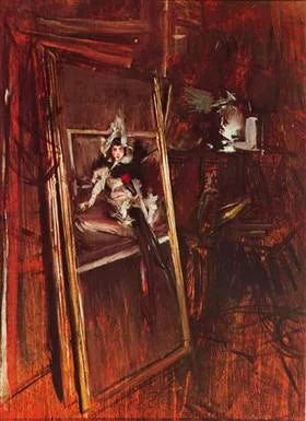 Dans l'atelier du peintre avec la demoiselle Errazuriz - Giovanni Boldini image 1 reproduction d’œuvre d’art à l’huile