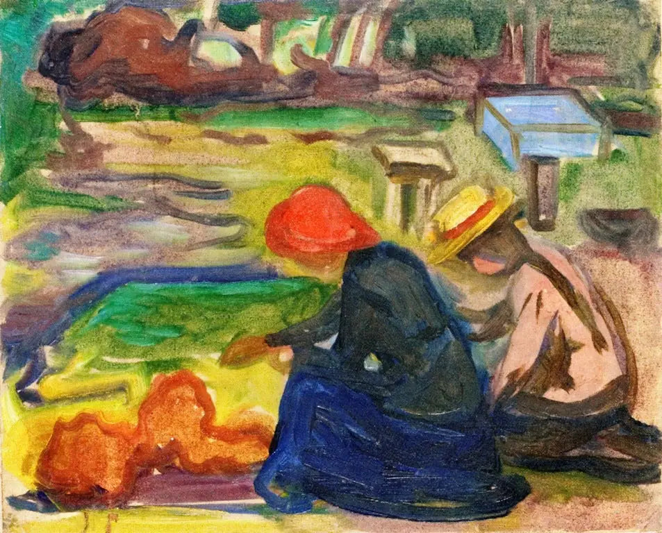 Dans le jardin - Edvard Munch image 1 reproduction de peinture à l’huile