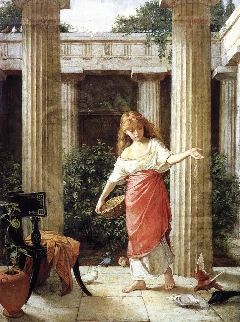 Dans le péristyle - John William Waterhouse image 1 reproduction réalisée par Alpha Reproduction