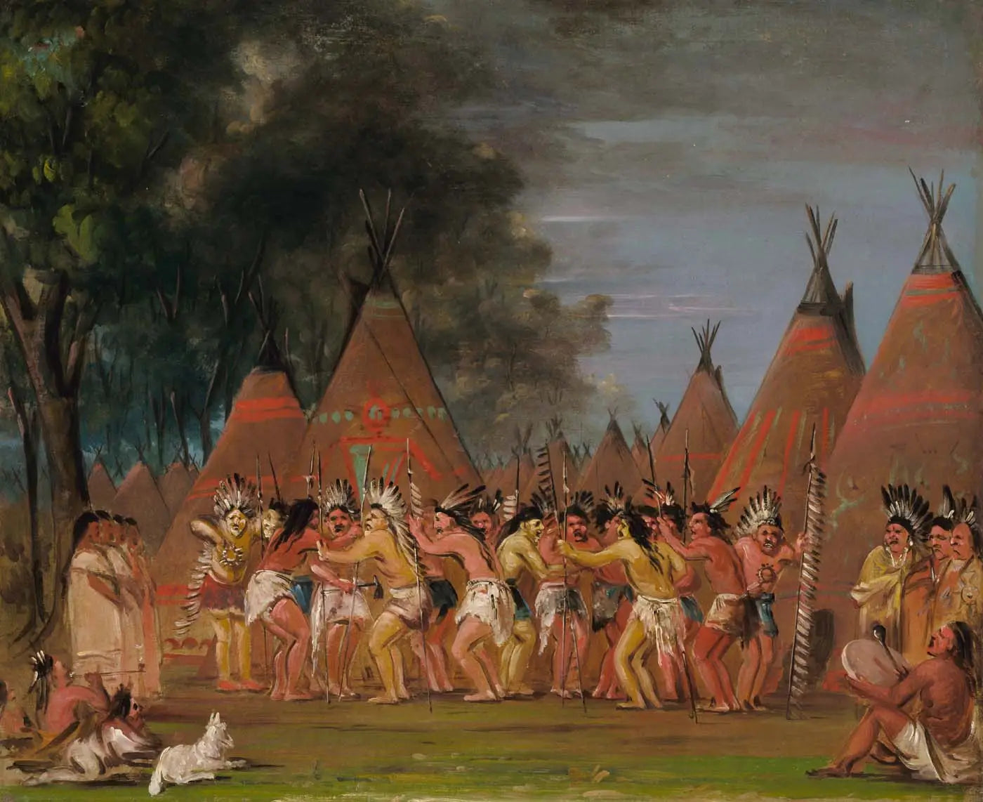Danse des chefs embouchure de la rivière Teton - George Catlin - Alpha Reproduction