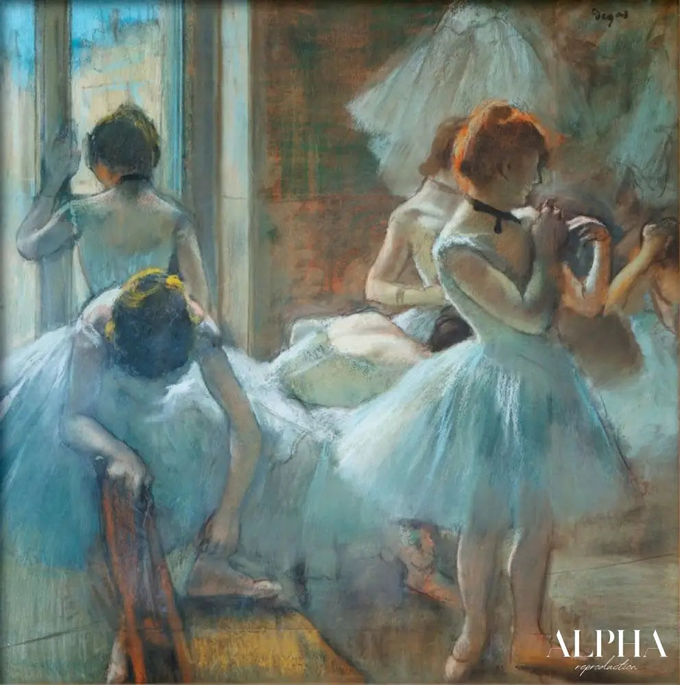 Danseurs bleus dans l'intervalle - Edgar Degas - Reproductions de tableaux et peintures haut de gamme