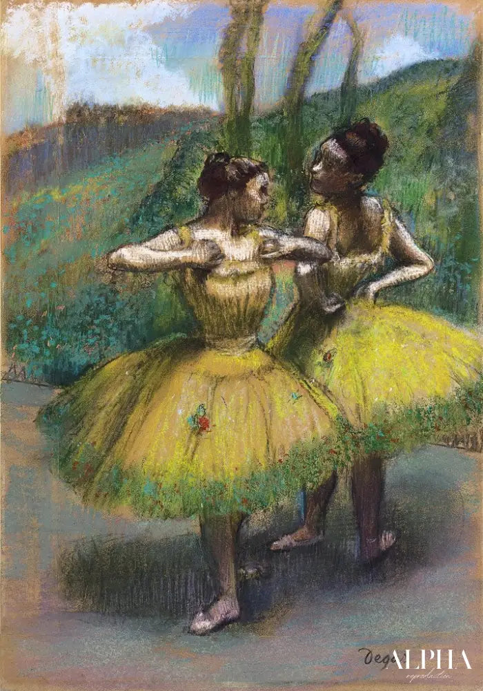 Danseuses jupes jaunes (Deux danseuses en jaune) - Edgar Degas - Reproductions de tableaux et peintures haut de gamme