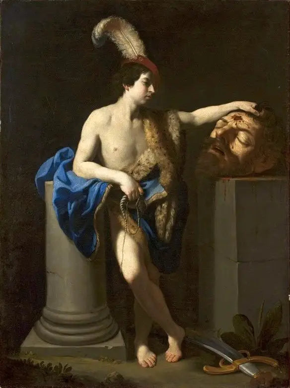 David vainqueur de Goliath. - Guido Reni image 1 copie peinte à la main à l’huile