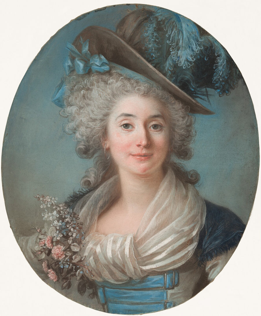 A Fashionable Noblewoman Wearing a Plumed Hat - Adélaïde Labille-Guiard