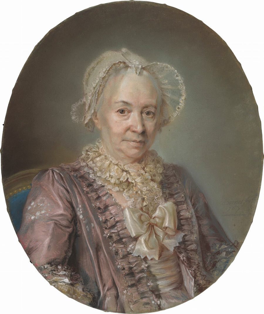 An Elderly Lady in a Mauve Silk Dress - Claude Bornet