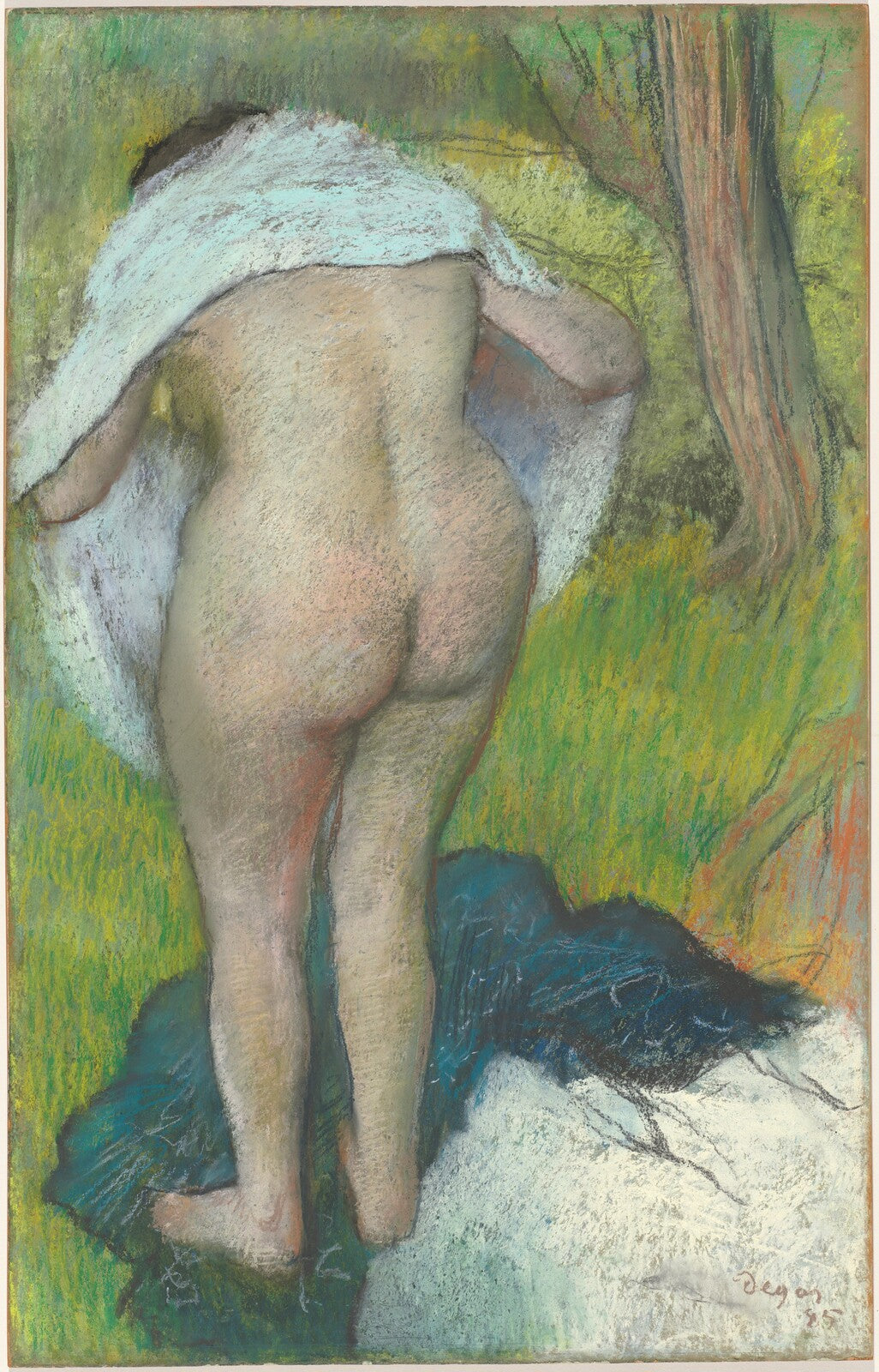 Young Woman Dressing Herself, Edgar Degas, 1885 — pastel, National Gallery of Art