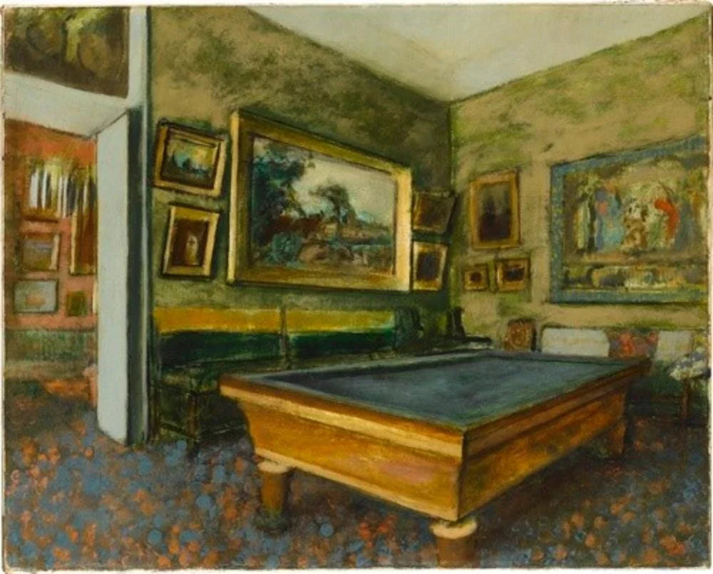 Salle de billard au Ménil-Hubert par Degas – reproduction peinture à l’huile sur toile