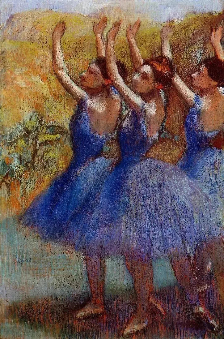 ثلاثة راقصين يرتدون التنورات الأرجوانية، 1898 - Edgar Degas