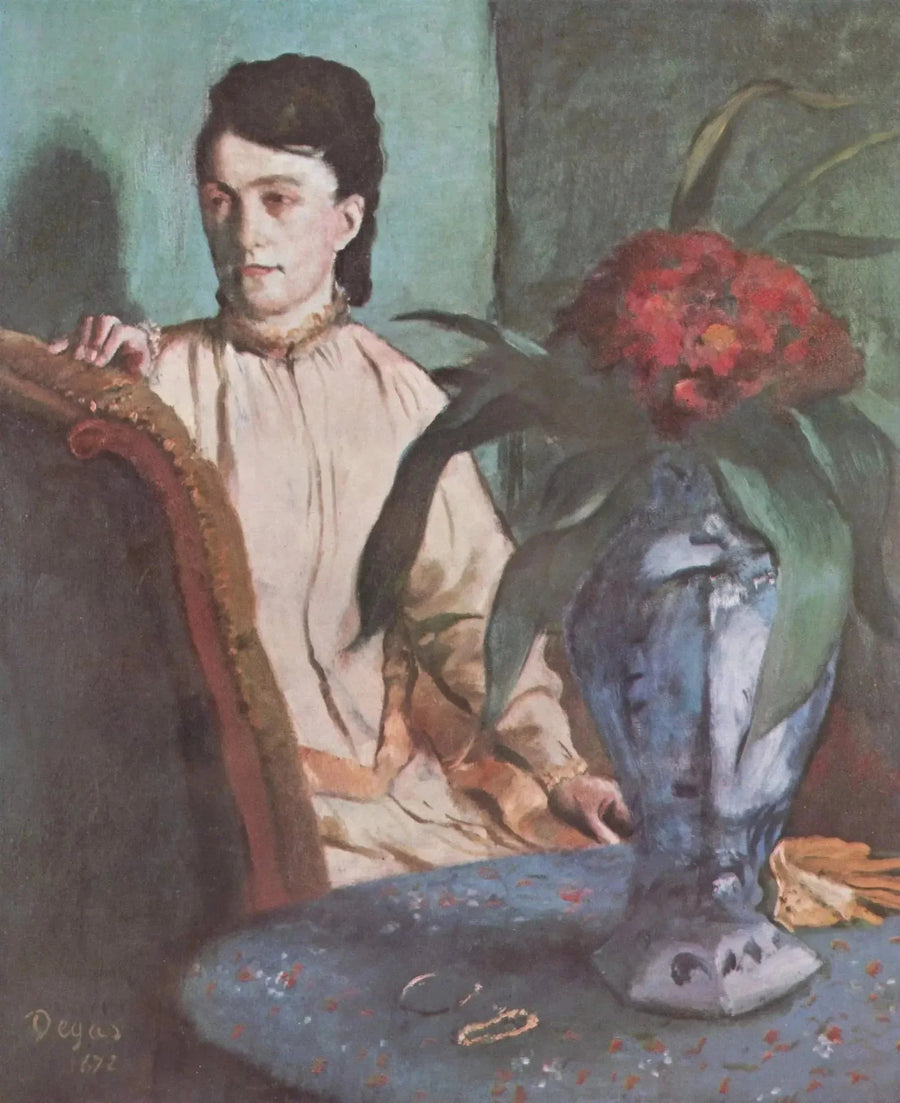 امرأة مع مزهرية - إدغار ديغا