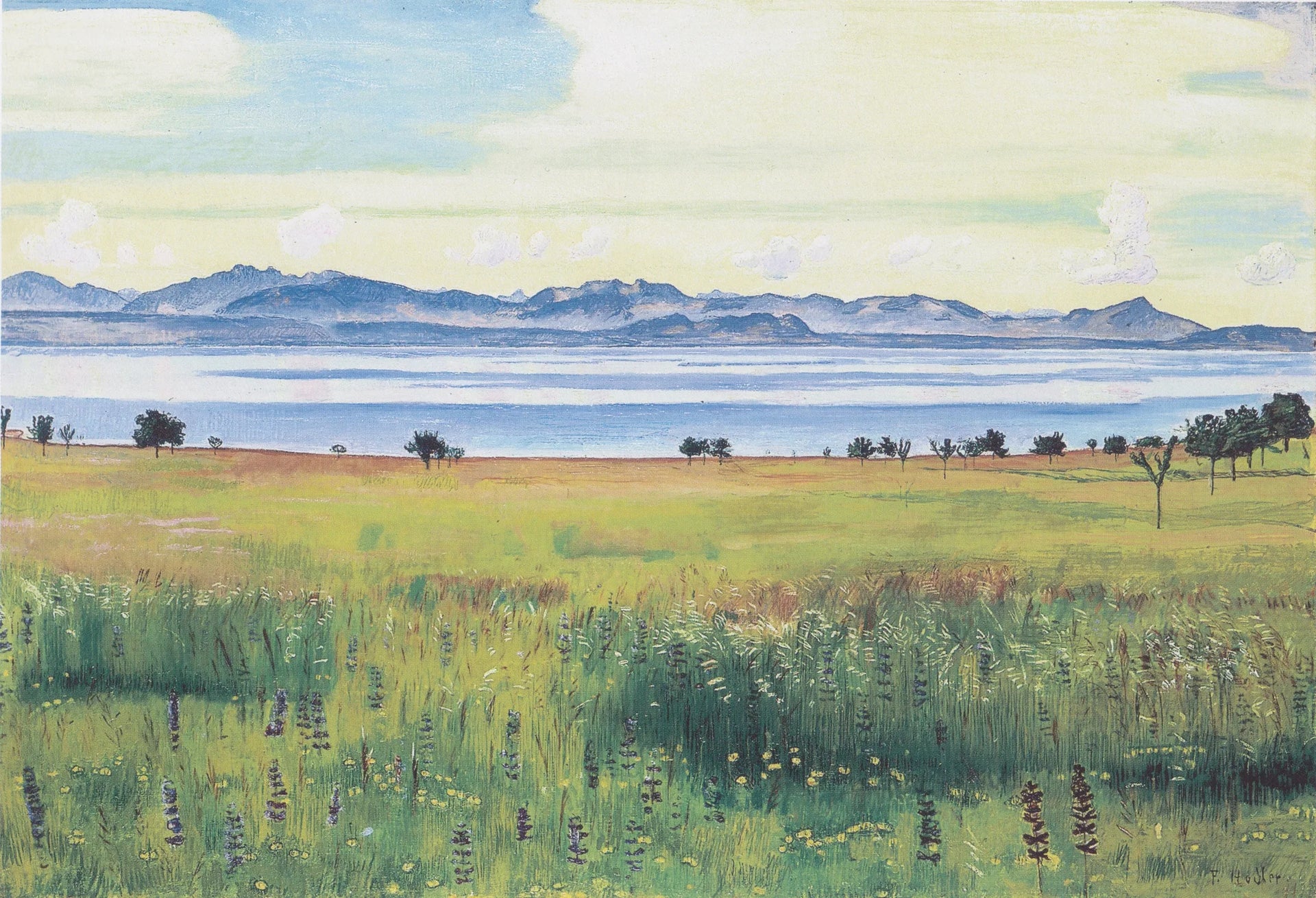 Der Genfersee von St Prex aus - Ferdinand Hodler image 1 tableau peint à l’huile sur toile