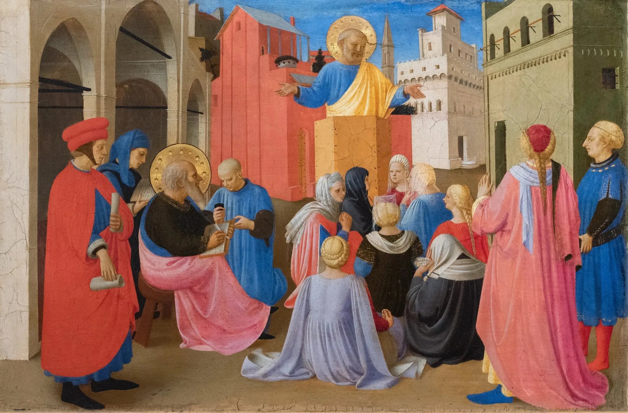 Der heilige Petrus predigt in Anwesenheit des hl. Markus - Fra Angelico image 1 reproduction artisanale de tableau