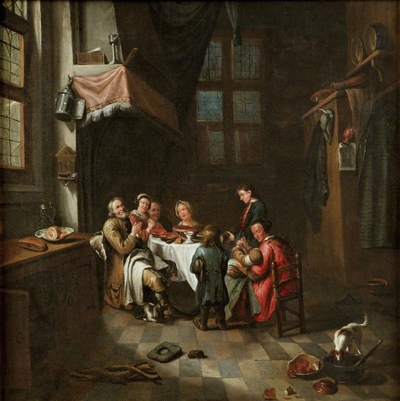 Des paysans attablés récitent la grâce - Jan Steen