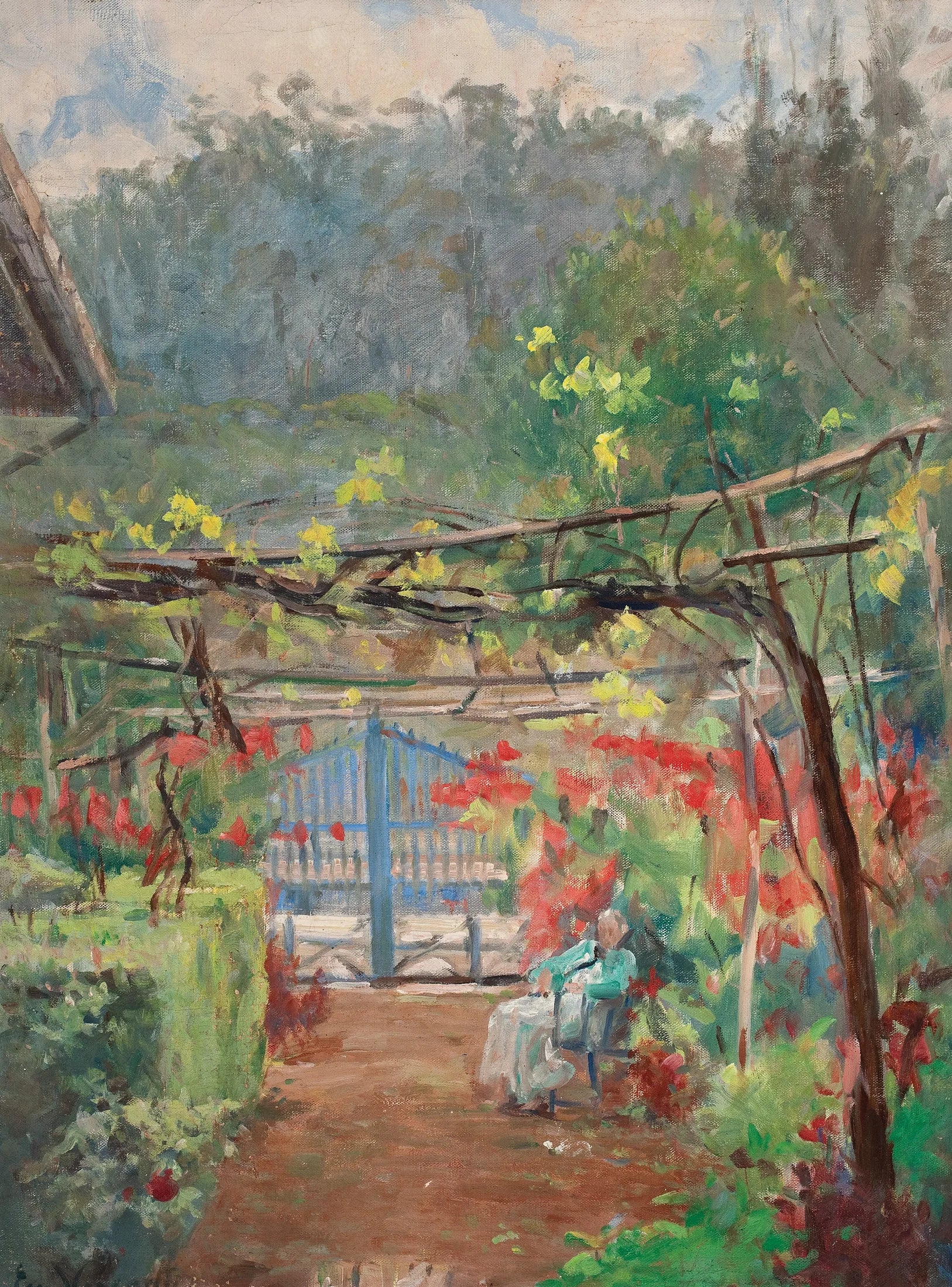 Descanso em meu jardim - Eliseu Visconti image 1 reproduction de peinture à l’huile