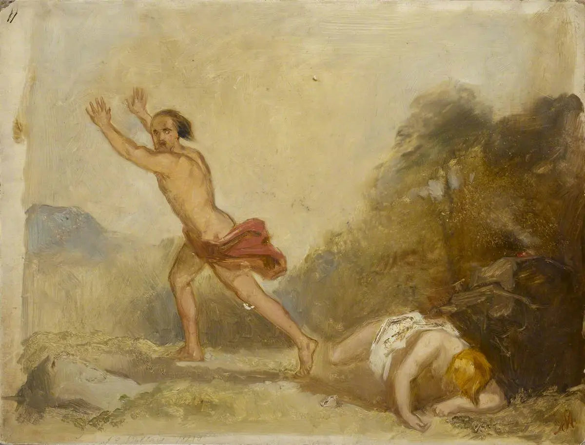 Dessin d’échantillon « Caïn fuyant le corps d’Abel » - John Everett Millais - Alpha Reproduction