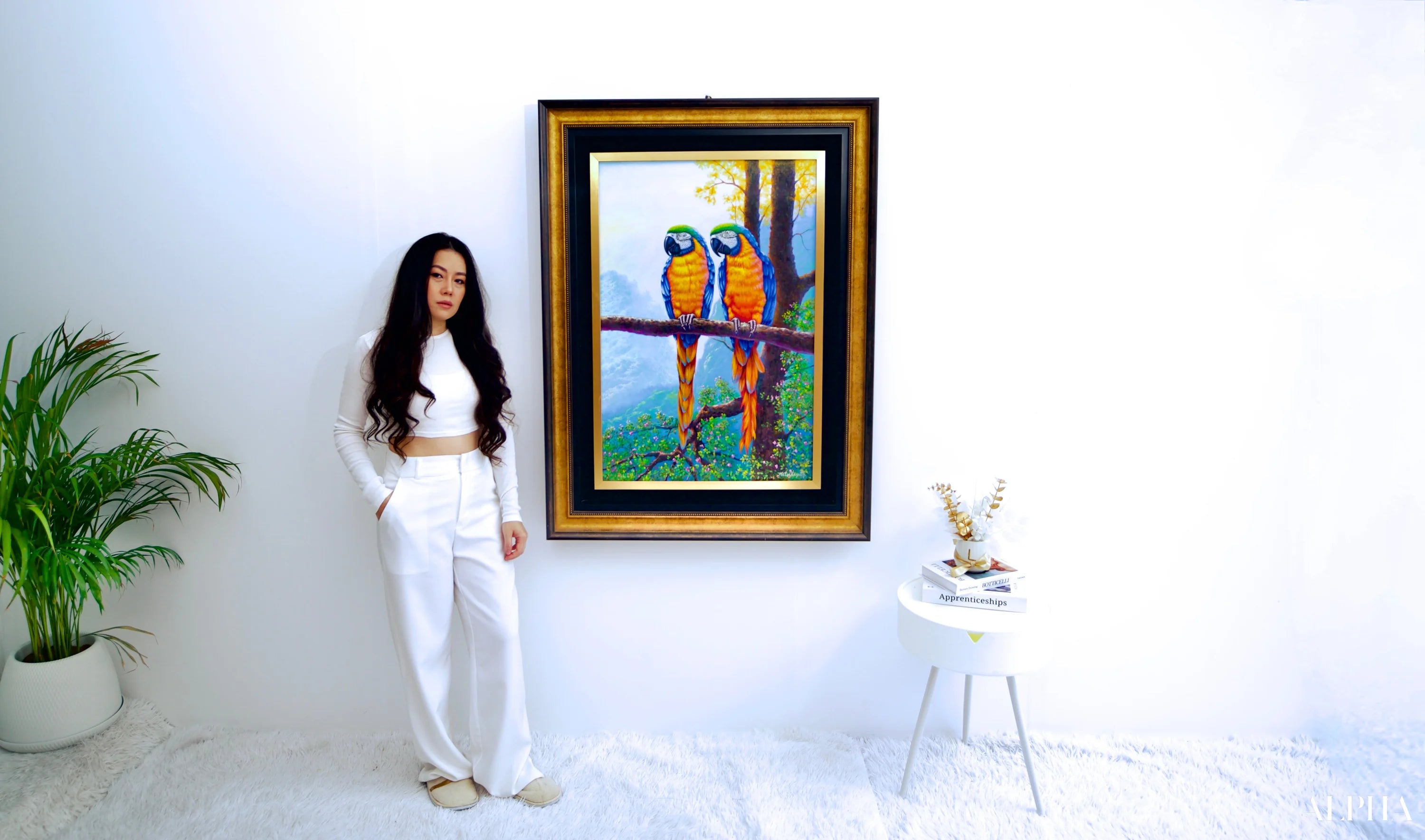 Two Macaws on a Branch - Hudsadayuth | 60 x 90 cm Reproductions de tableaux à la peinture à l’huile