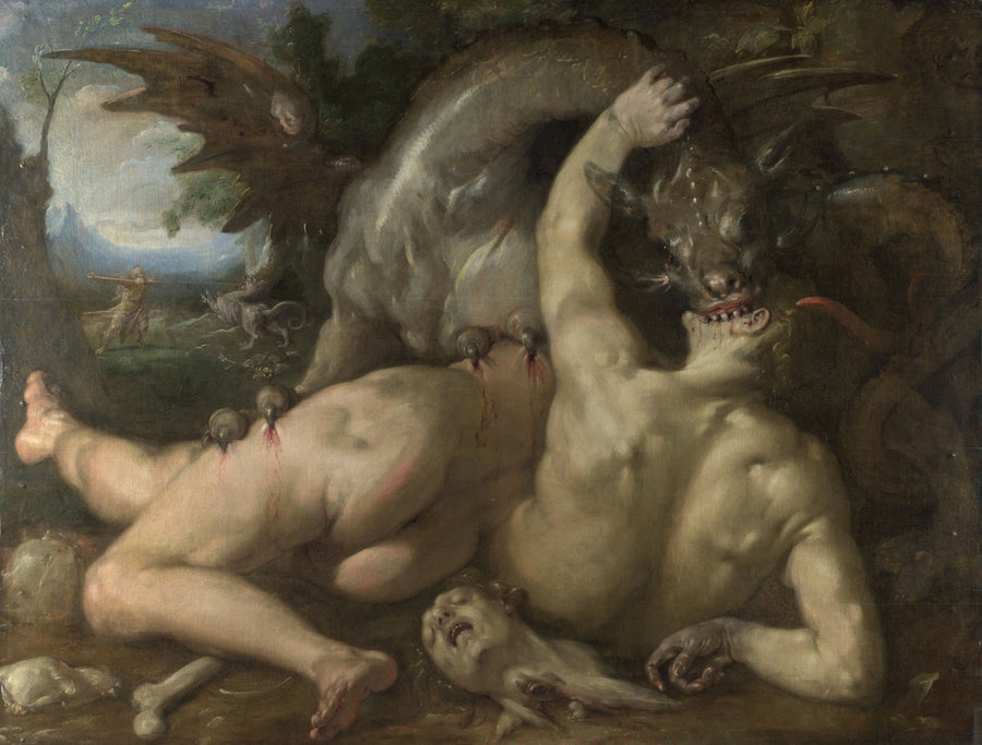 Deux disciples de Cadmus dévorés par un dragon - Cornelis Cornelisz van Haarlem